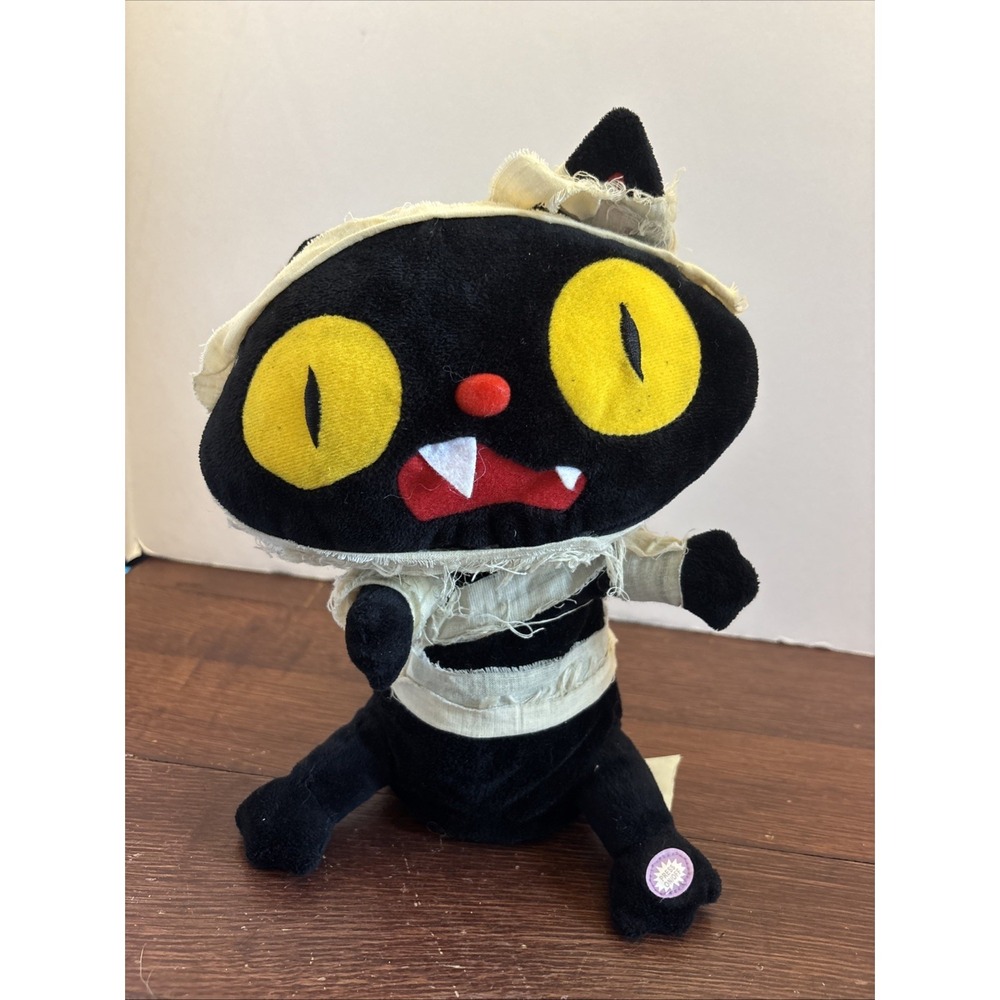 Gemmy 11" Animated Mummy Cat WHO LET THE DOGS OUT Stuffed Animal Halloween Video